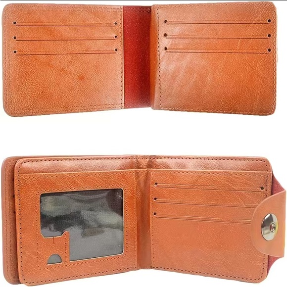 💕5/$15 Men’s Leather Bifold Wallet, NEW in brown - Picture 3 of 8